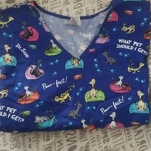 Dr. Seuss scrub top 2X